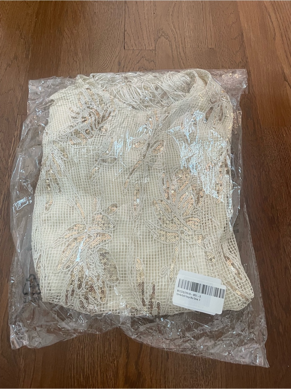 12th Tribe Ophelia Gold Fringe Mini Dress Size S NWT - Picture 3 of 5